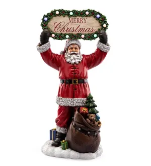 30" Santa Holding LED Christmas Sign