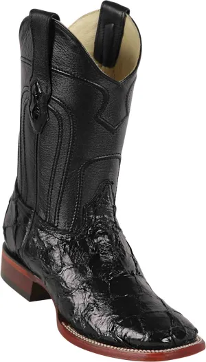 822R1005 LOS ALTOS BOOTS WIDE SQUARE TOE PIRARUCU BLACK