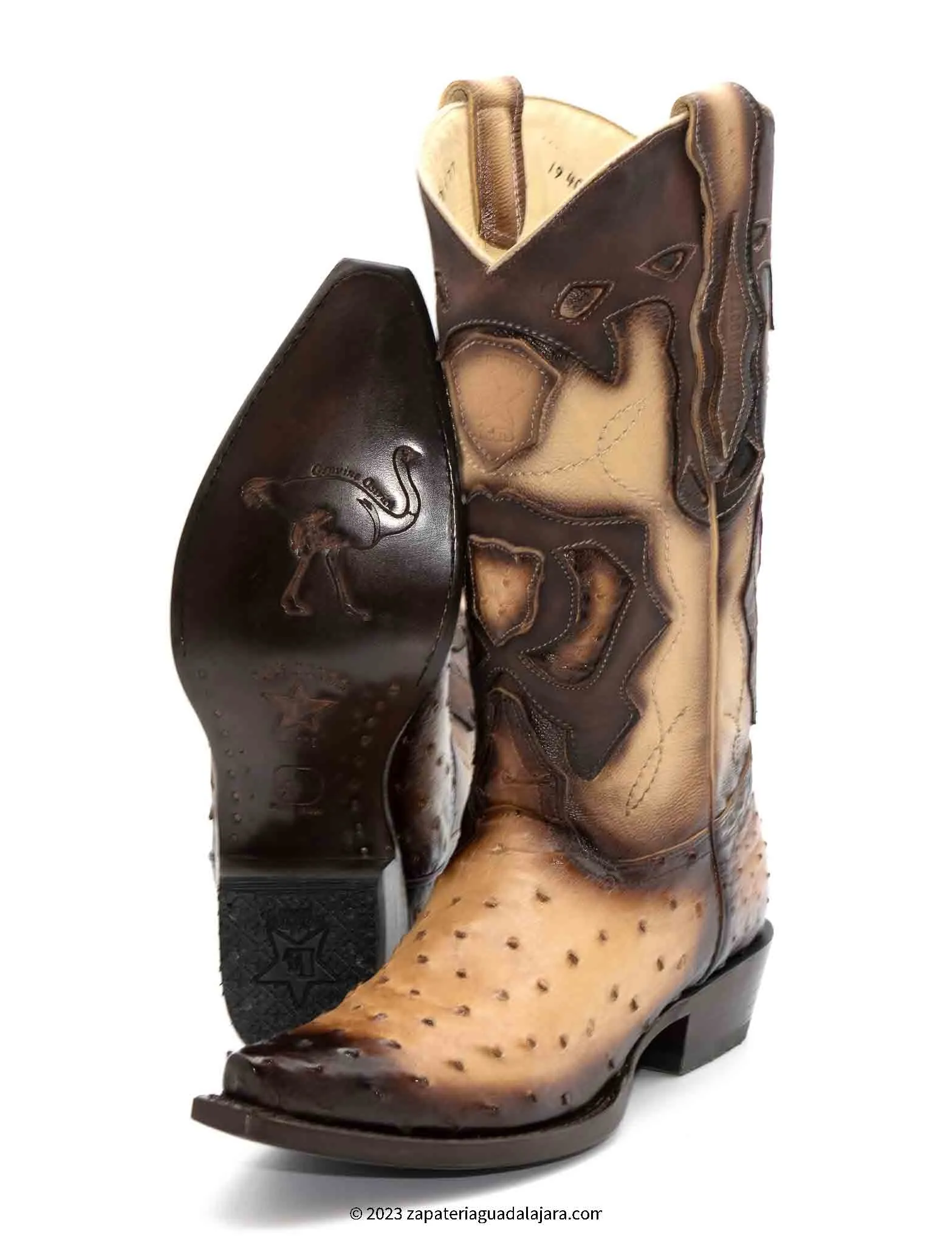 94RD0315 SNIP TOE OSTRICH FADED ORYX