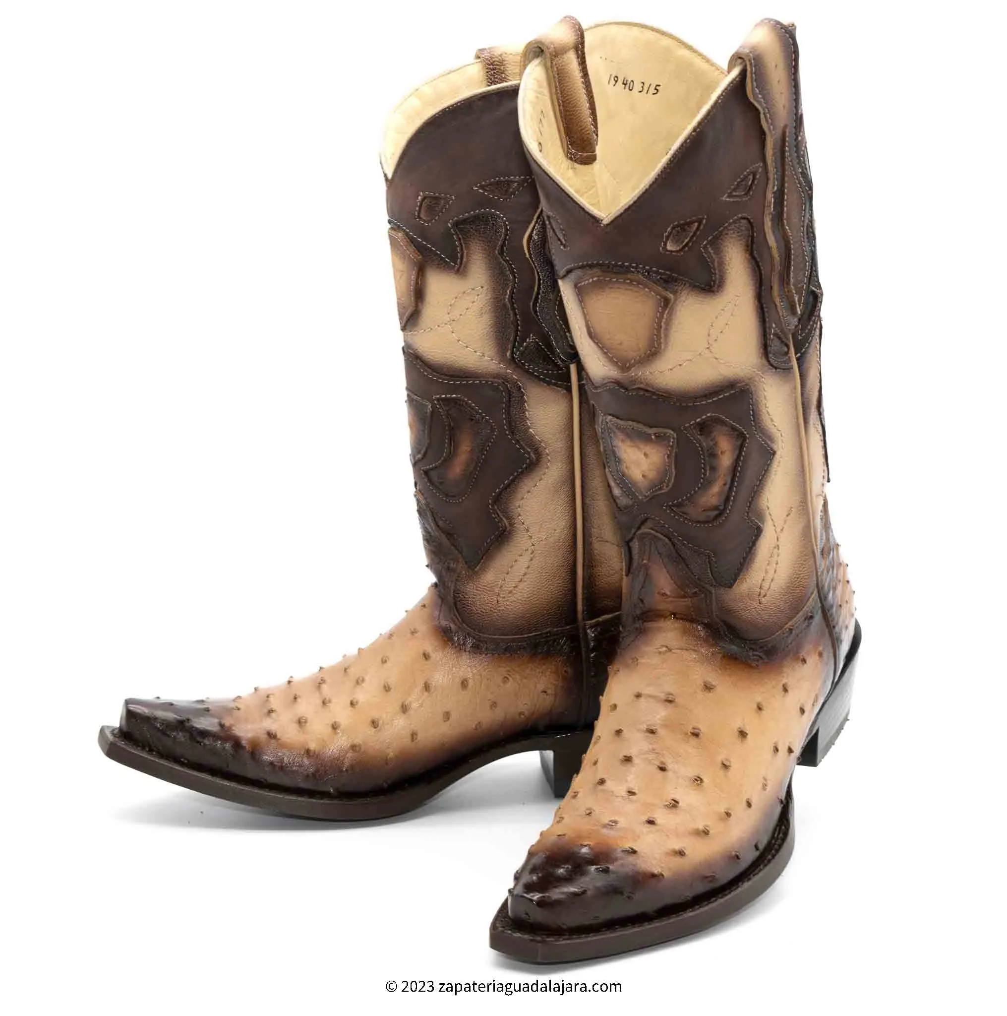 94RD0315 SNIP TOE OSTRICH FADED ORYX