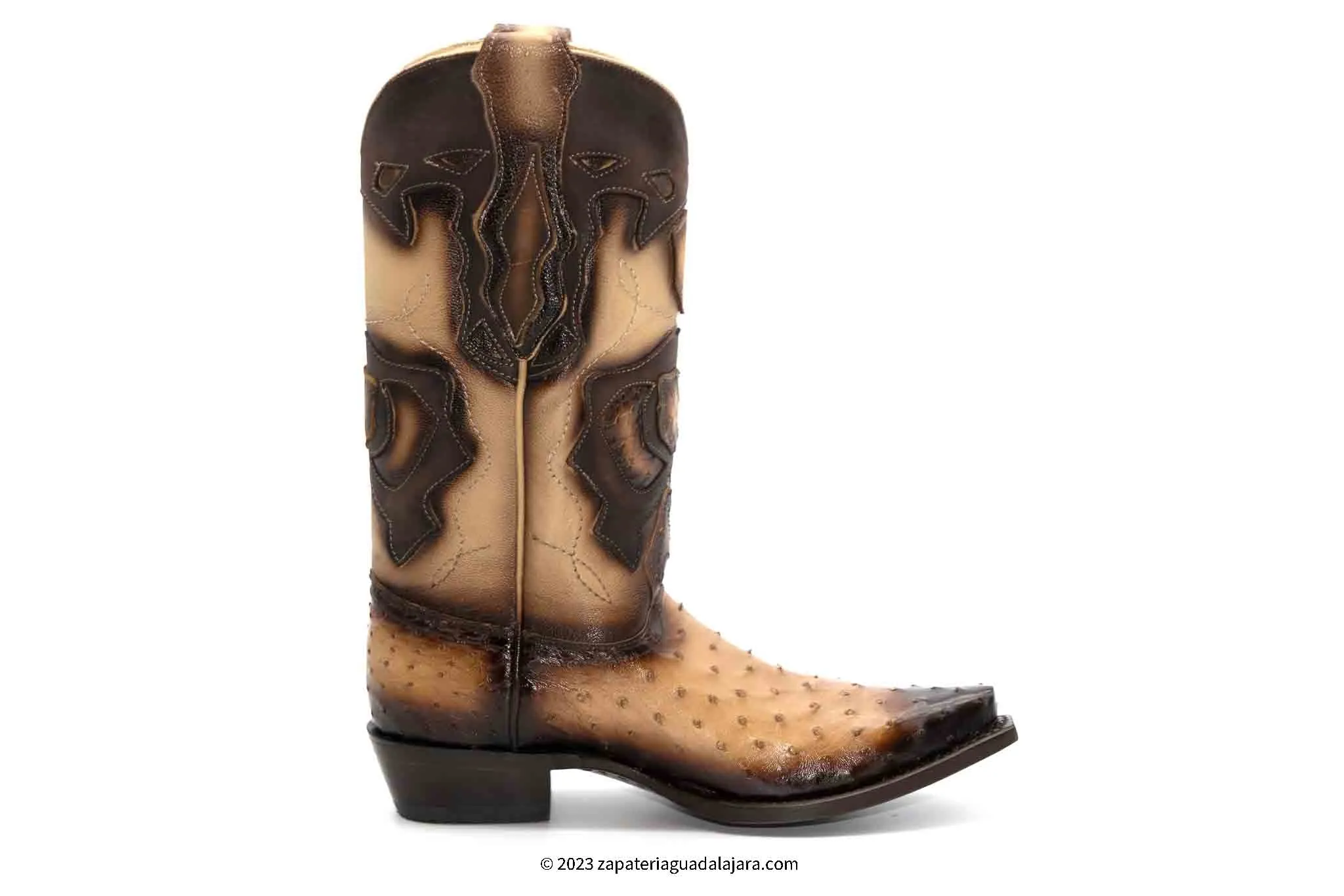 94RD0315 SNIP TOE OSTRICH FADED ORYX