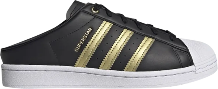 Adidas Wmns Superstar Mule 'Black Gold Metallic' Sneakers, black