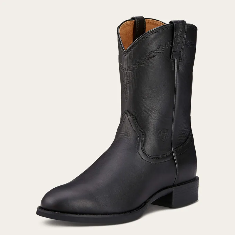 Ariat® Men's "Heritage Roper" Cowboy Boots - Black
