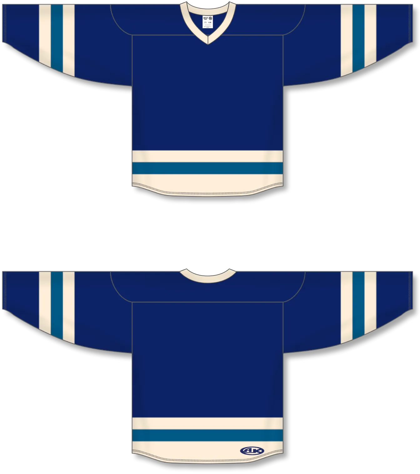 Athletic Knit (AK) H6500A-464 Adult Navy/Sand/Capital Blue League Hockey Jersey