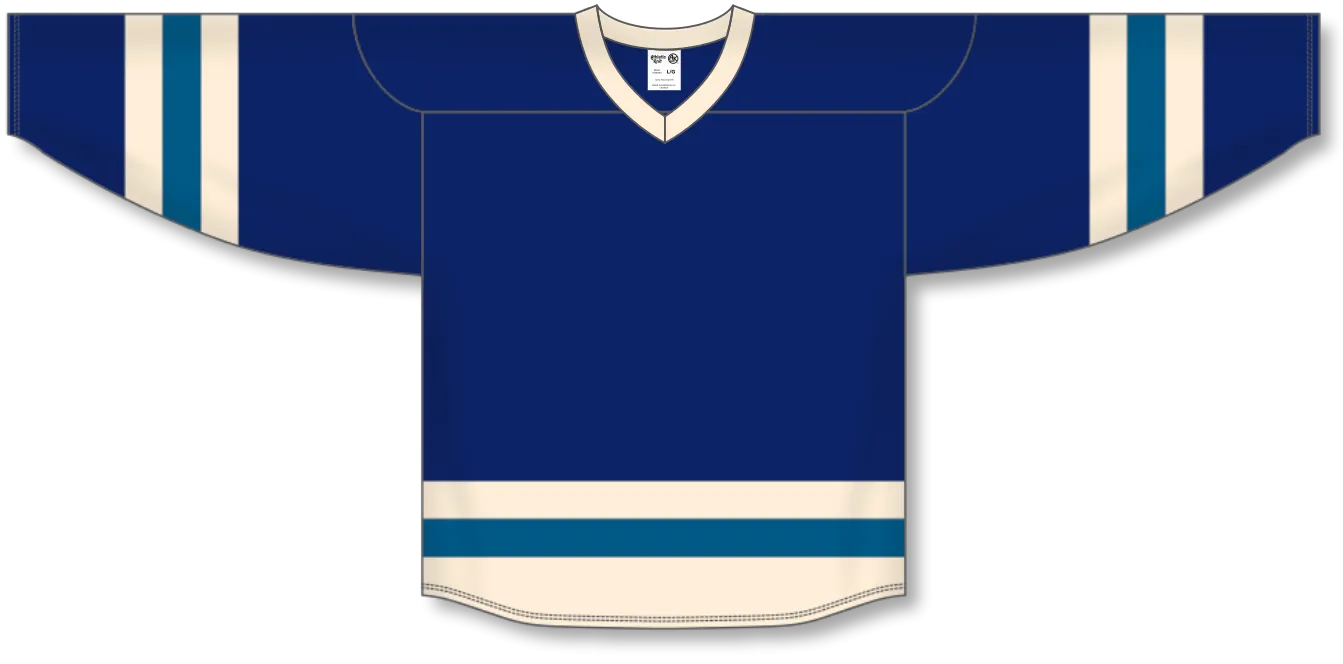 Athletic Knit (AK) H6500A-464 Adult Navy/Sand/Capital Blue League Hockey Jersey