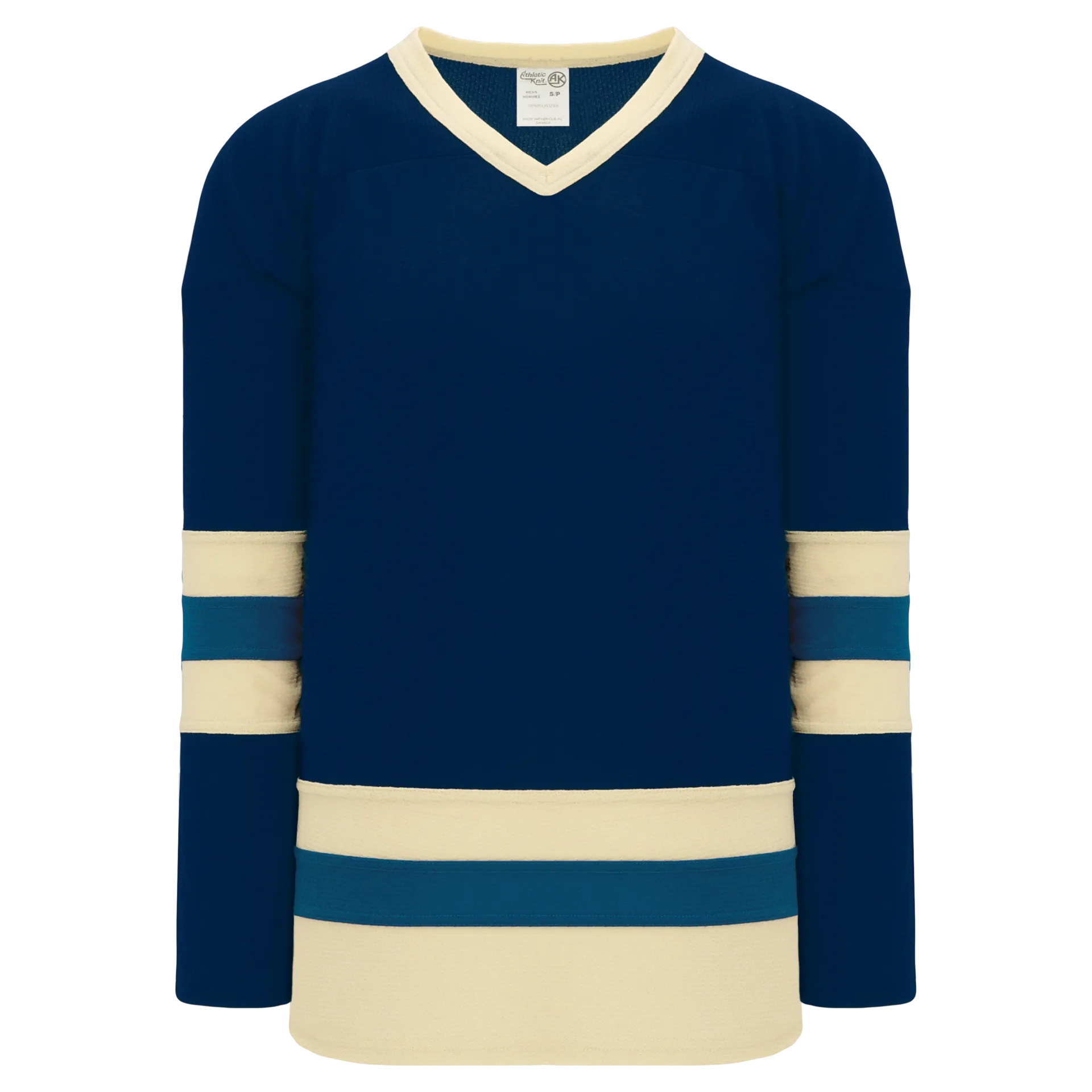 Athletic Knit (AK) H6500A-464 Adult Navy/Sand/Capital Blue League Hockey Jersey