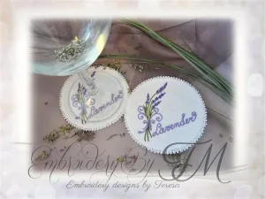 Coaster with Lavender or Lavande text/ two sizes - two texts