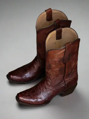 Corral A4548 Men's Brown Ostrich Narrow SQ Toe Cowboy Boots