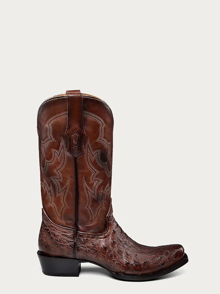 Corral A4548 Men's Brown Ostrich Narrow SQ Toe Cowboy Boots