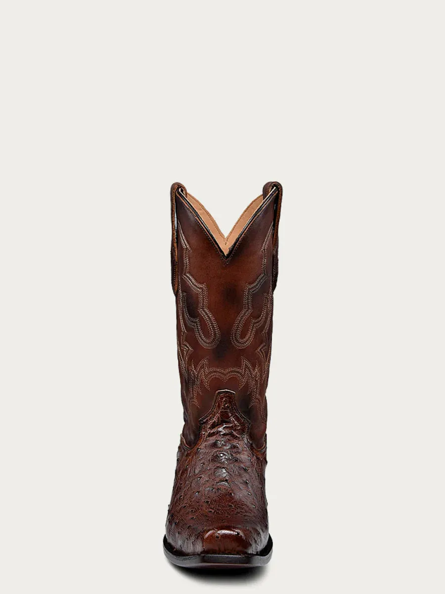 Corral A4548 Men's Brown Ostrich Narrow SQ Toe Cowboy Boots