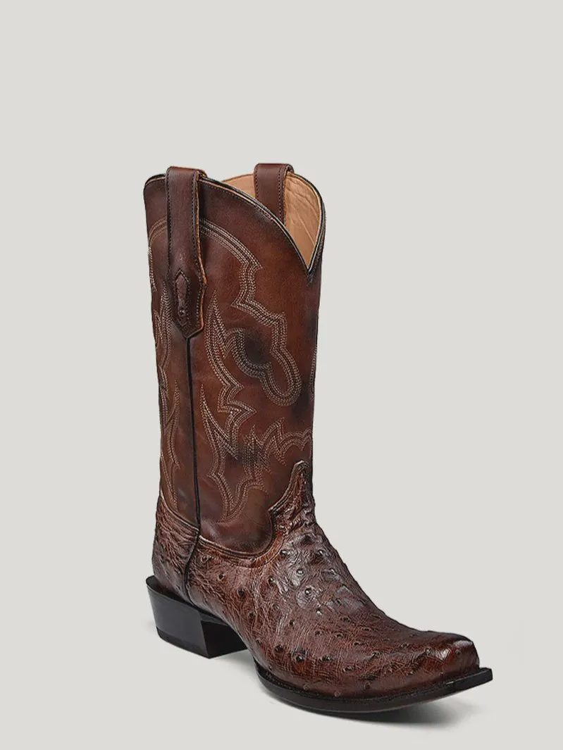 Corral A4548 Men's Brown Ostrich Narrow SQ Toe Cowboy Boots