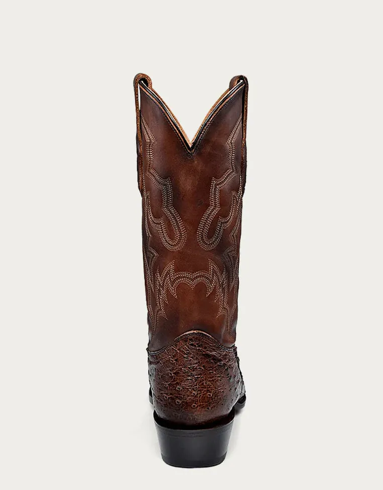Corral A4548 Men's Brown Ostrich Narrow SQ Toe Cowboy Boots