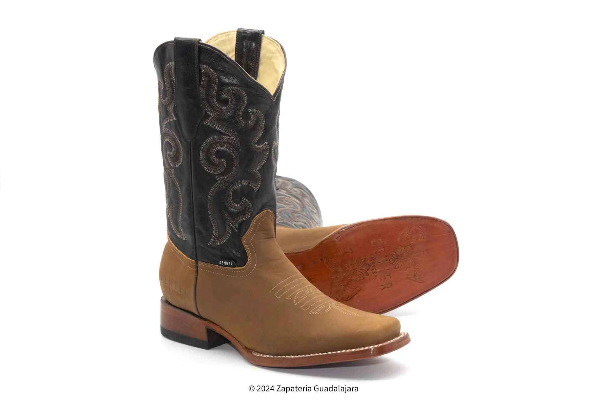 DENVER ALFA MEN SQUARE TOE ORIX CRAZY LEATHER BOOT