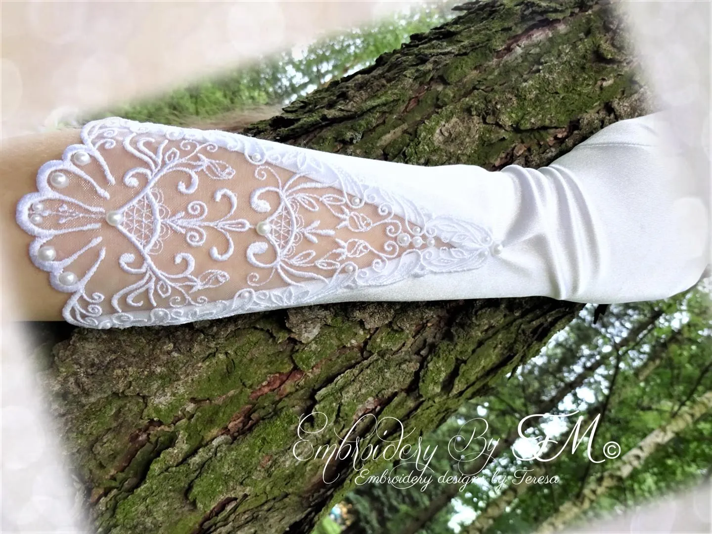 Design for wedding gloves, t-shirt, dress etc. No.2/ Organza insert / 5x7 hoop