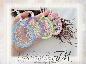 Easter eggs on organza / 4x4 hoop/ two color variations