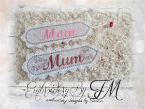FSL bookmark Mom and Mum / 5x7 hoop