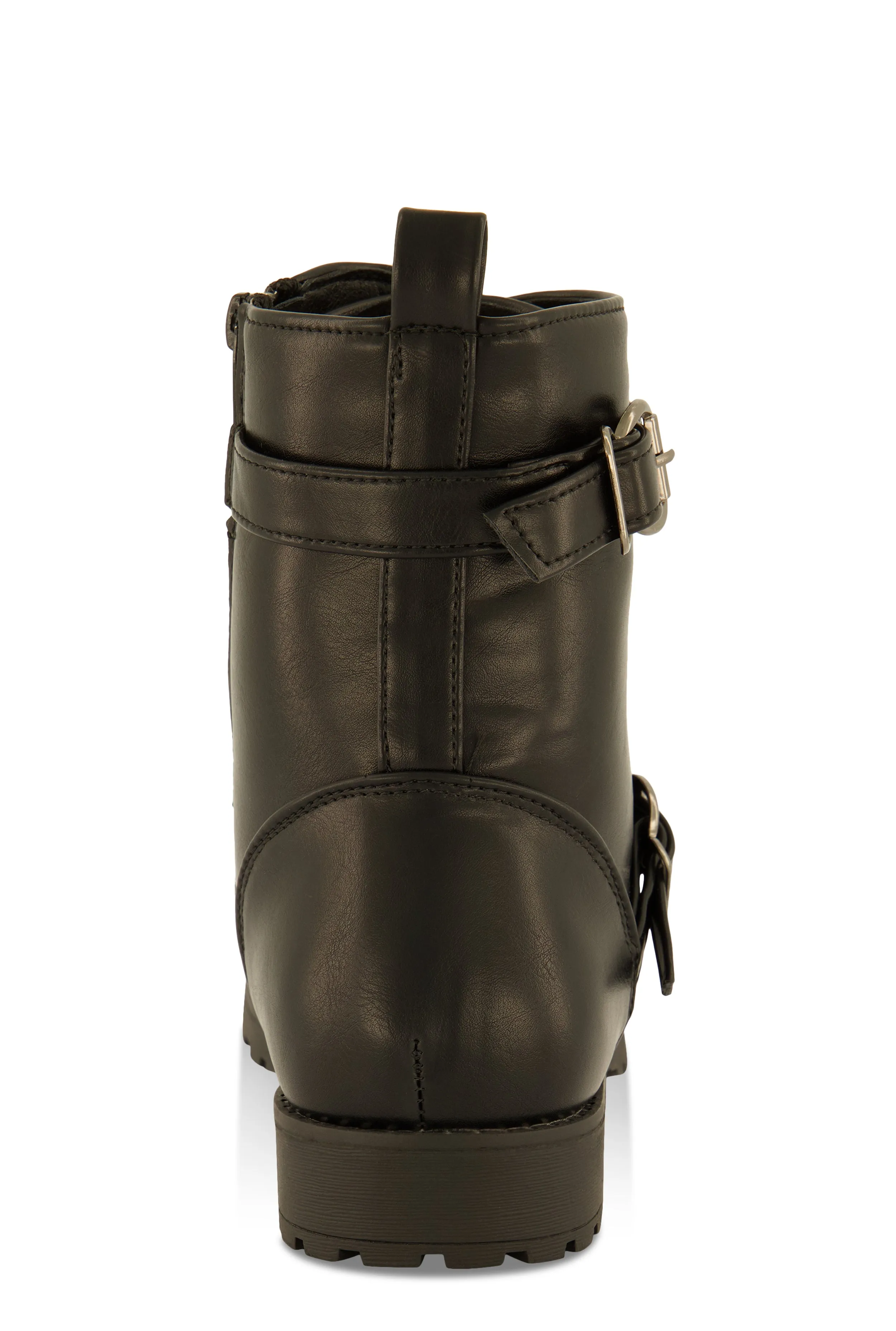 Girls Buckle Detail Lace Up Combat Boots