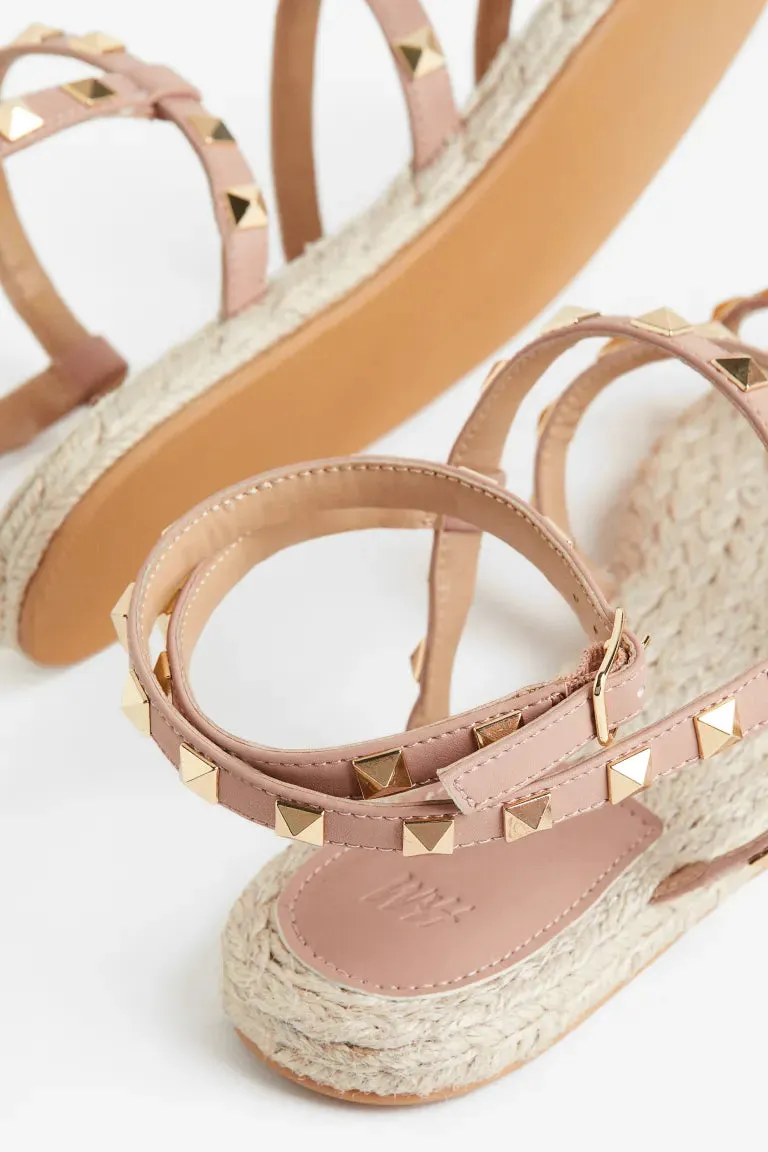 H&M studded sandals, beige
