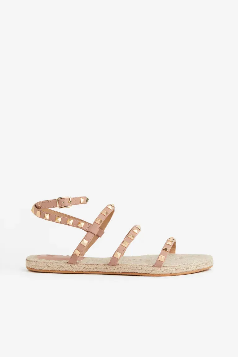 H&M studded sandals, beige