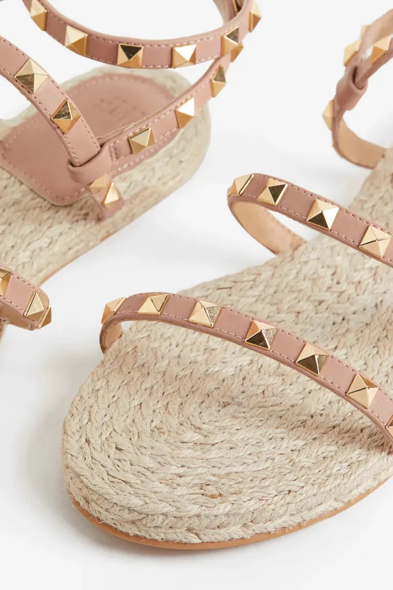 H&M studded sandals, beige