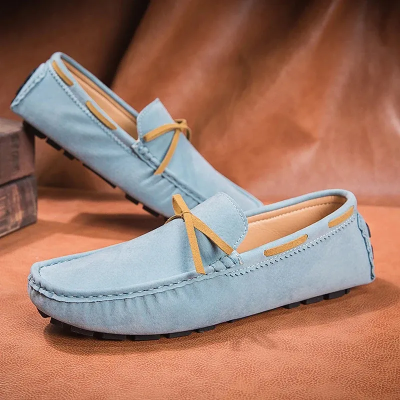 Hnzxzm Sky Blue Men Leisure Moccasins Loafers Fashion Italy England Gentleman Casual Walking Shoes Large Size 35-48 Moccasin
