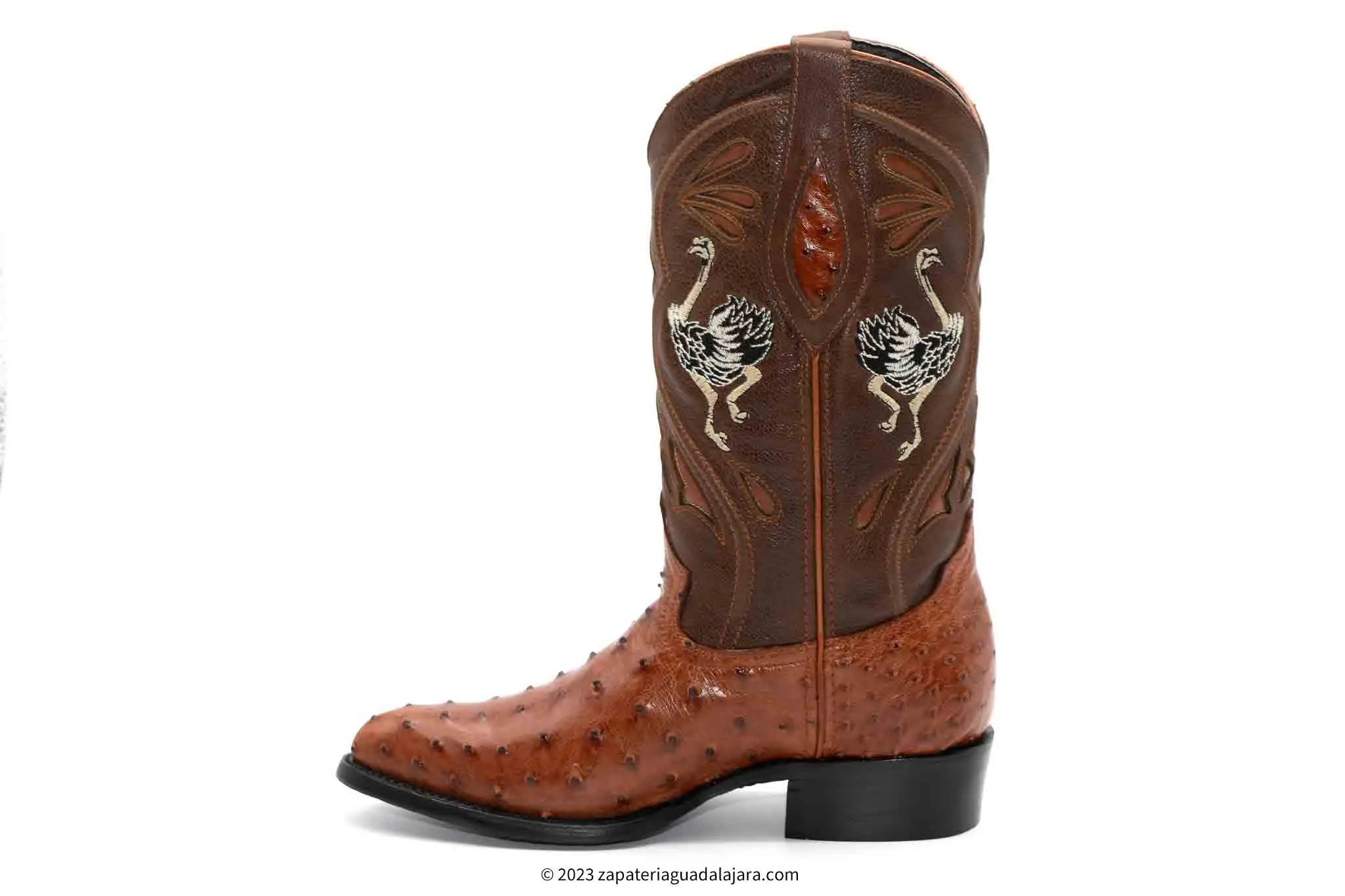 JB-903 MEN J-TOE FULL QUILL OSTRICH SHEDRON BOOT