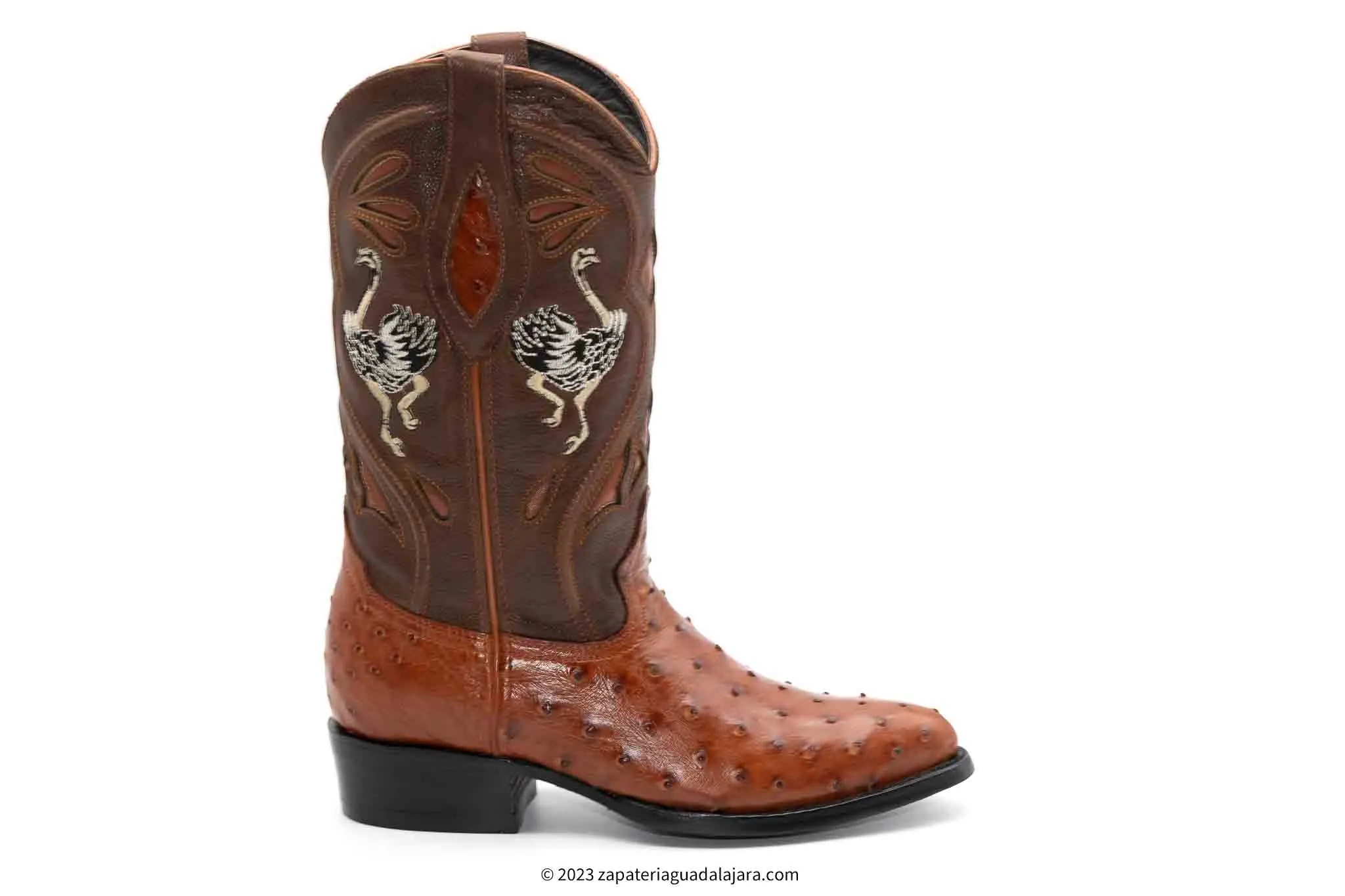 JB-903 MEN J-TOE FULL QUILL OSTRICH SHEDRON BOOT