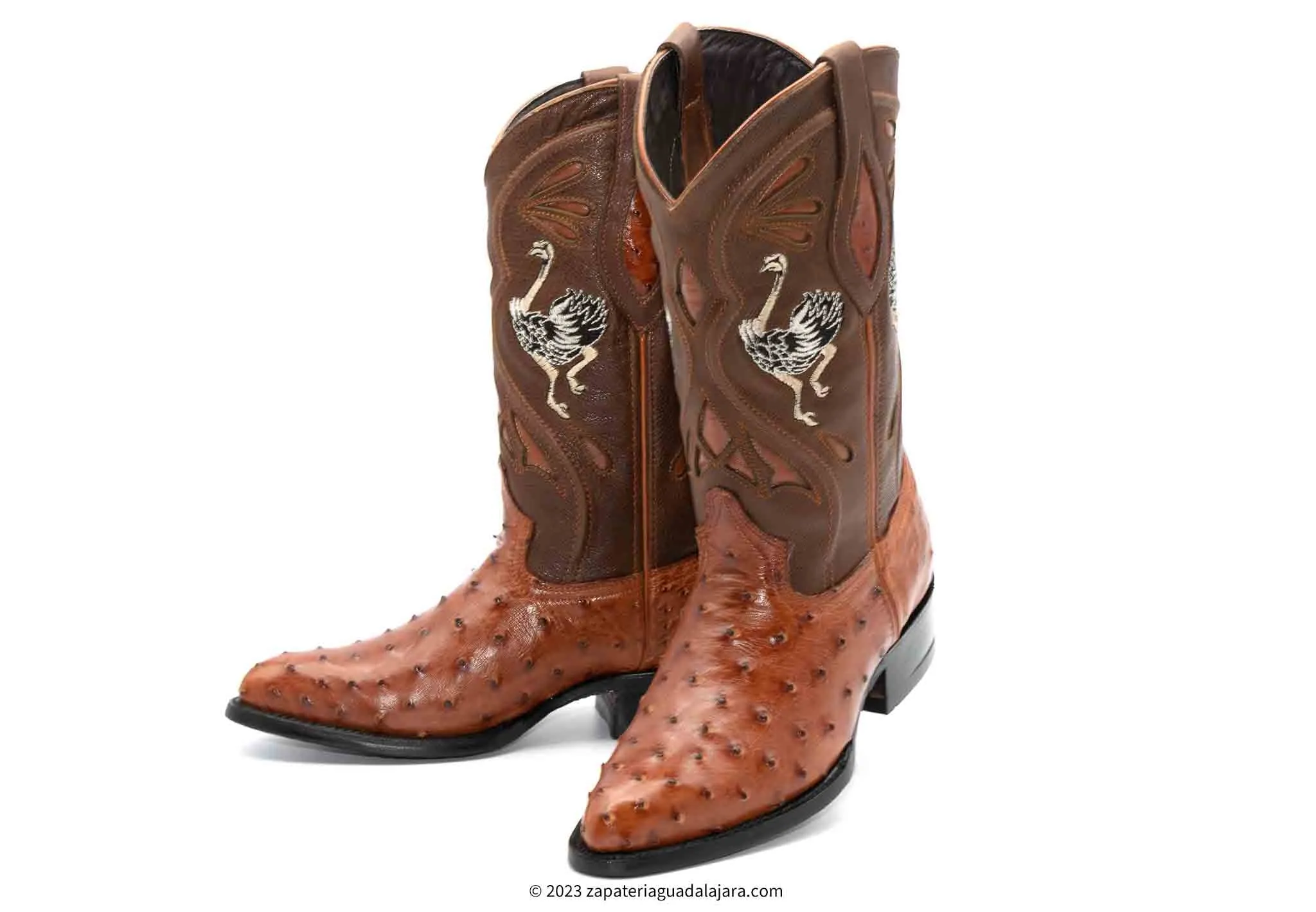 JB-903 MEN J-TOE FULL QUILL OSTRICH SHEDRON BOOT