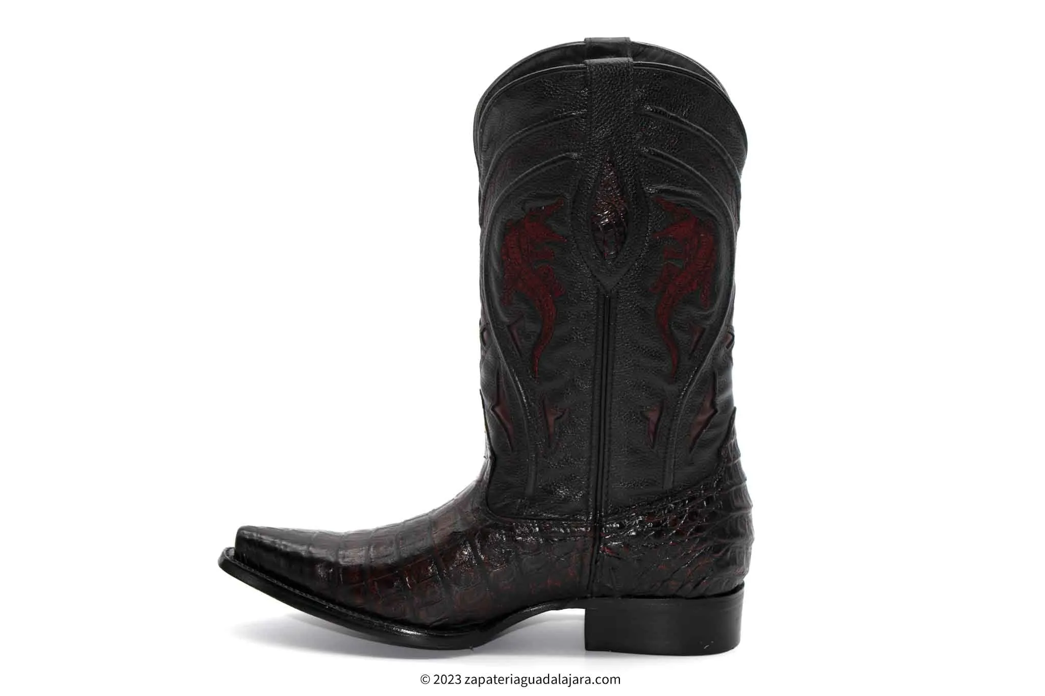 JB608 SNIP TOE CAIMAN BELLY BLACK CHERRY