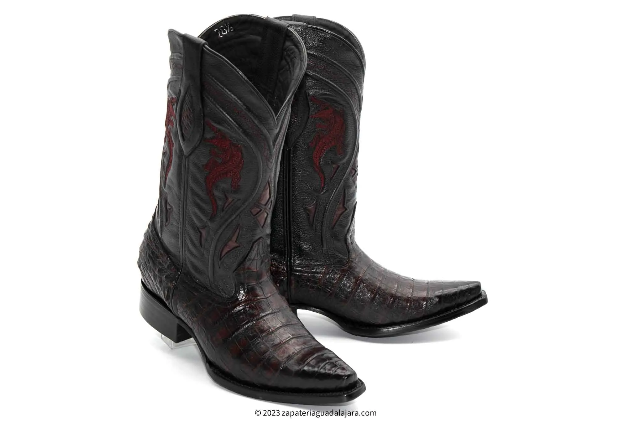 JB608 SNIP TOE CAIMAN BELLY BLACK CHERRY