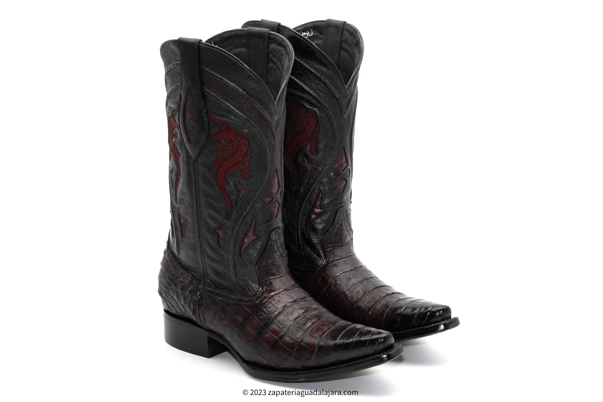JB608 SNIP TOE CAIMAN BELLY BLACK CHERRY