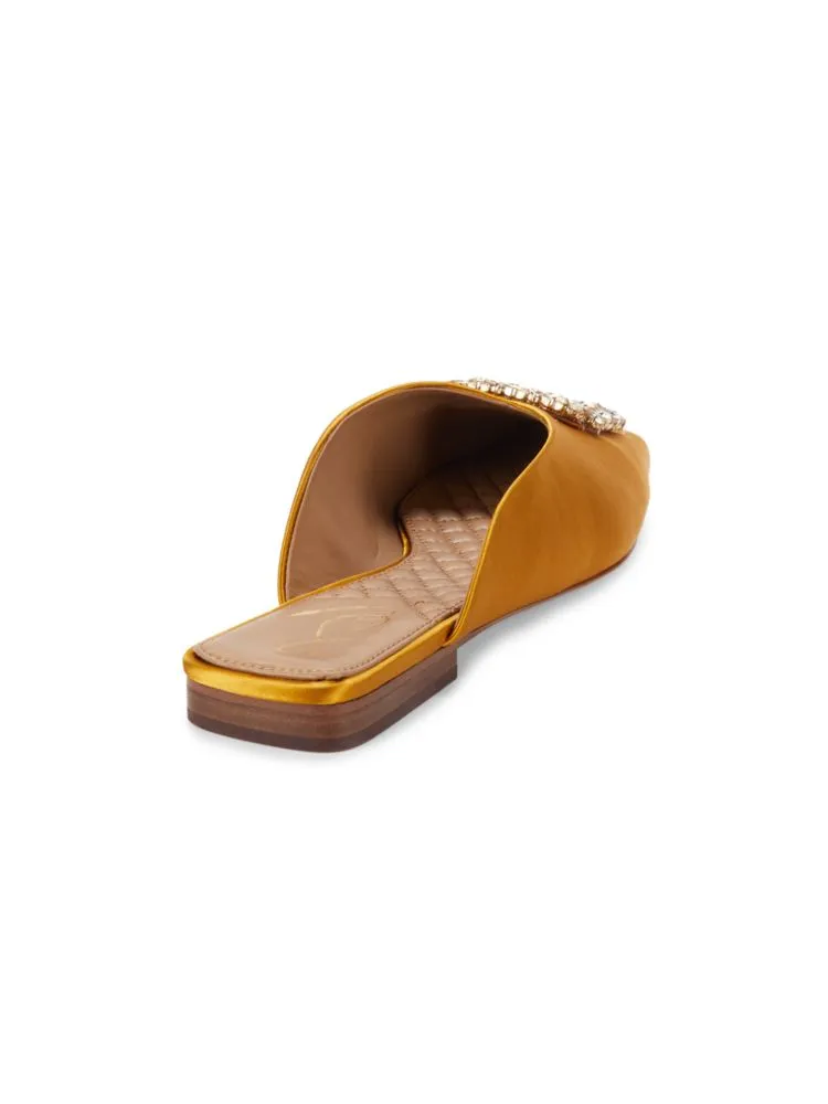 Lavina Sam Edelman Embellished Flat Mule in Chocolate