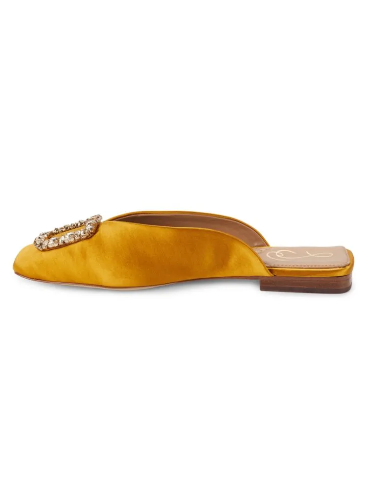 Lavina Sam Edelman Embellished Flat Mule in Chocolate