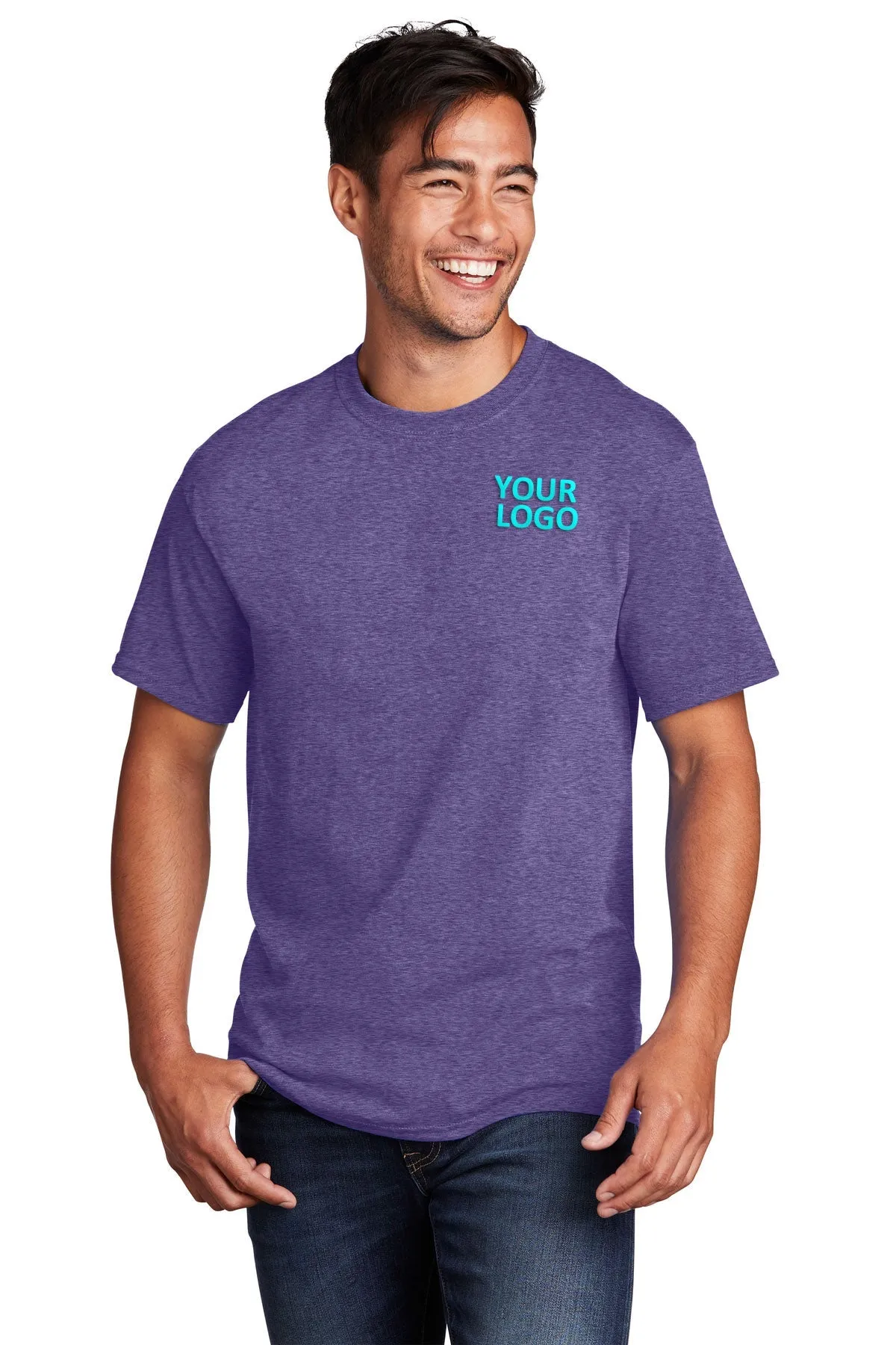 Port & Company Core Cotton Custom Tee's, Heather Purple*