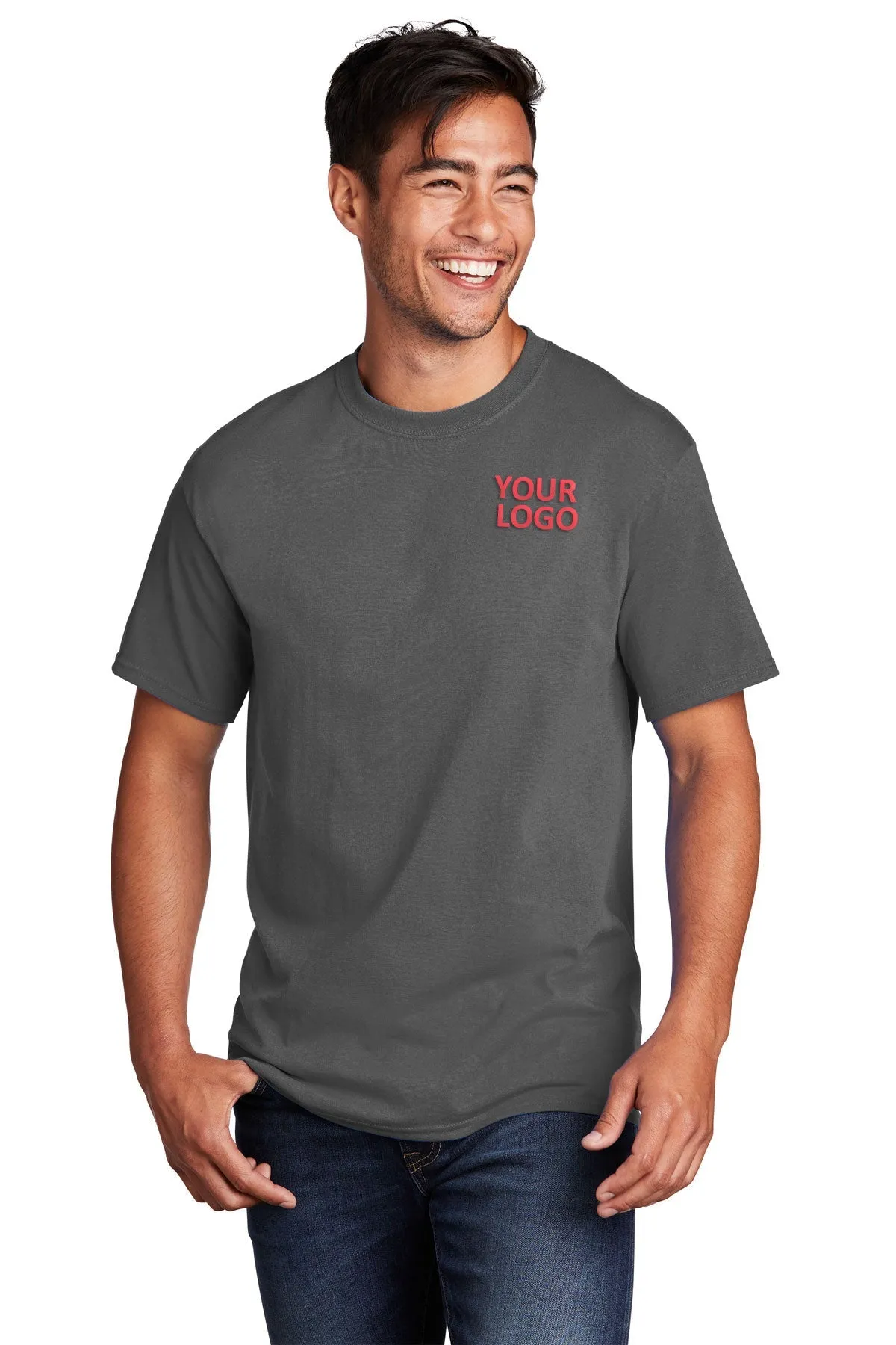 Port & Company Core Cotton Customized Tee's, Charcoal