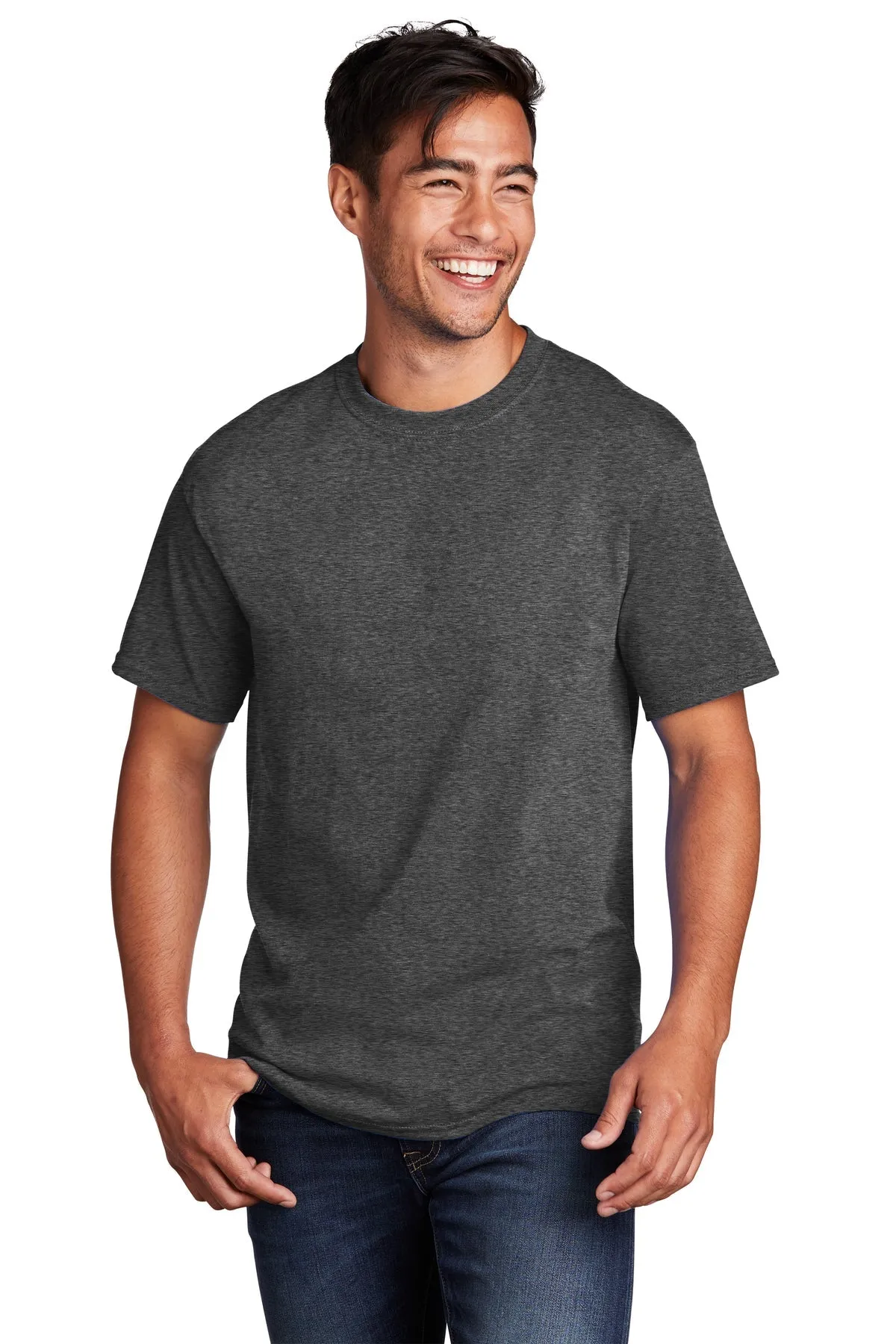 Port & Company Core Cotton Customized Tee's, Dark Heather Grey*