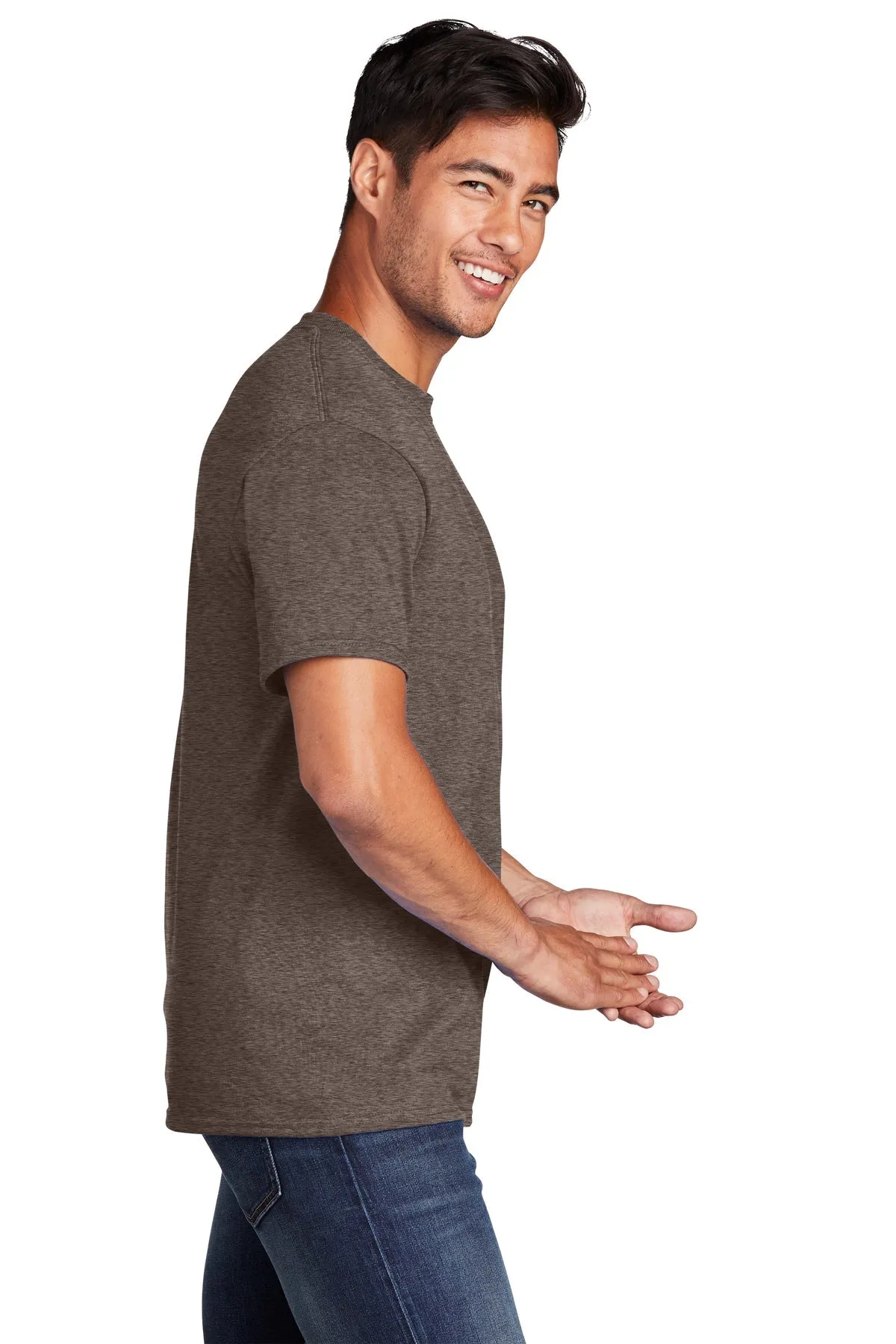 Port & Company Core Cotton Customized Tee's, Heather Dark Chocolate Brown*