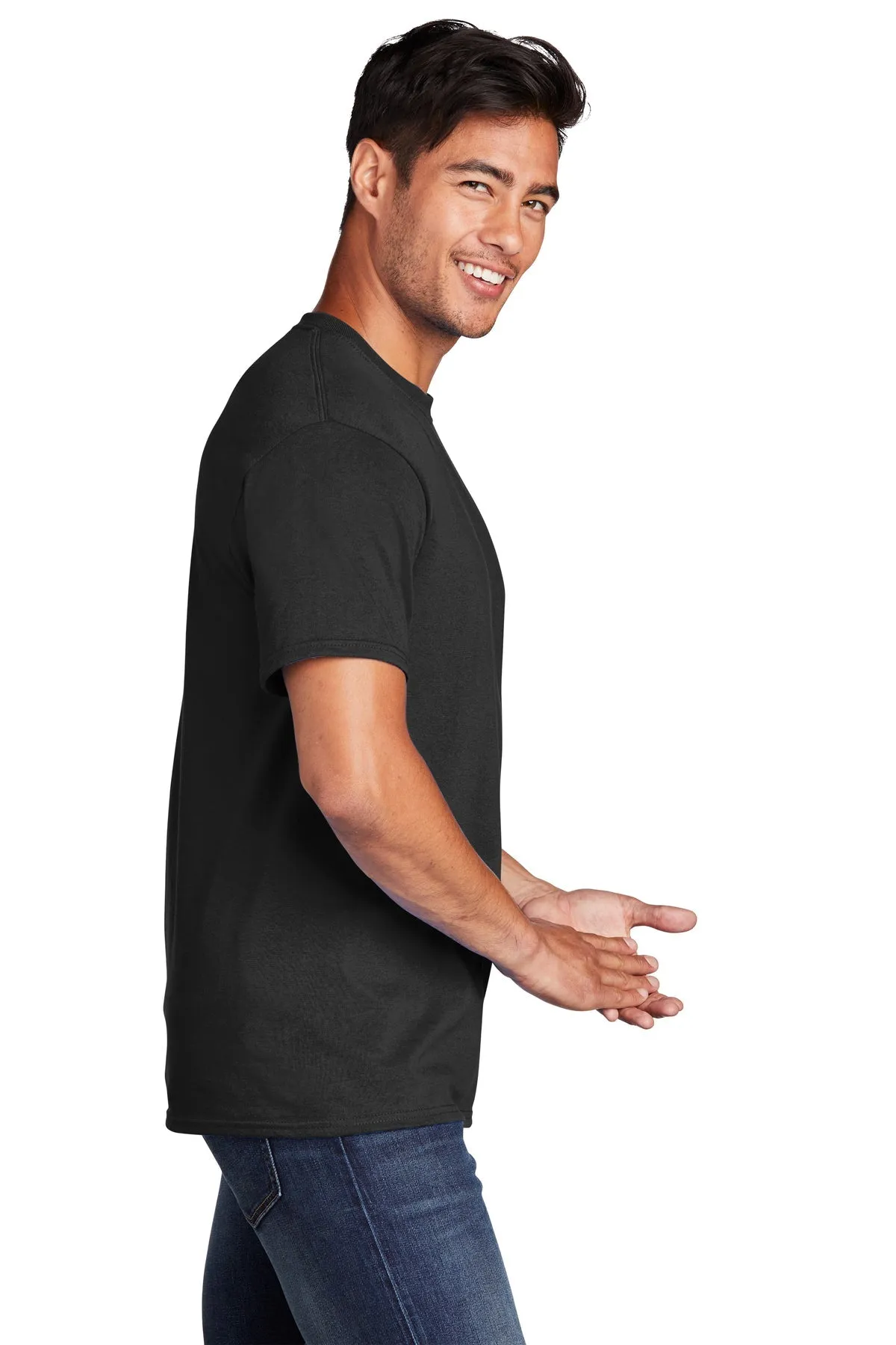 Port & Company Core Cotton Customized Tee's, Jet Black