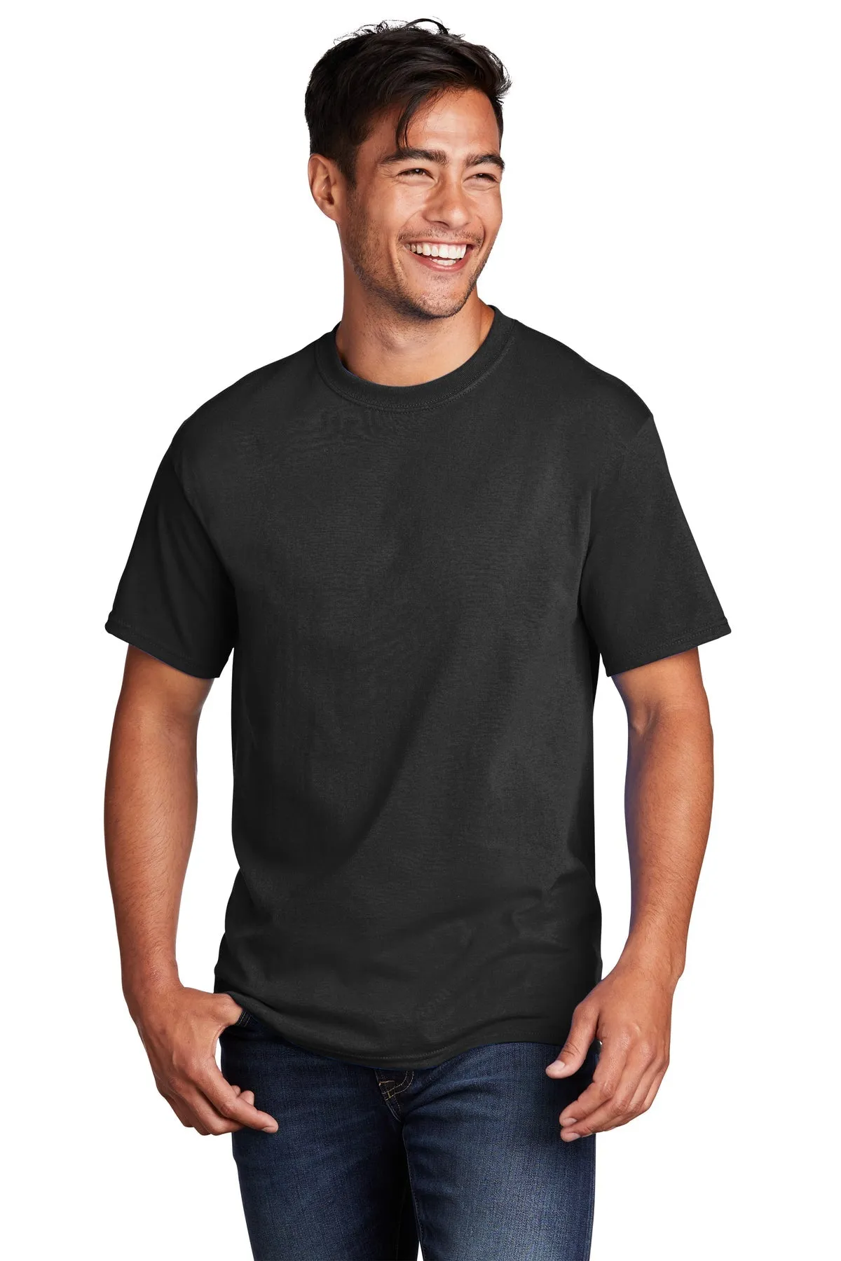 Port & Company Core Cotton Customized Tee's, Jet Black