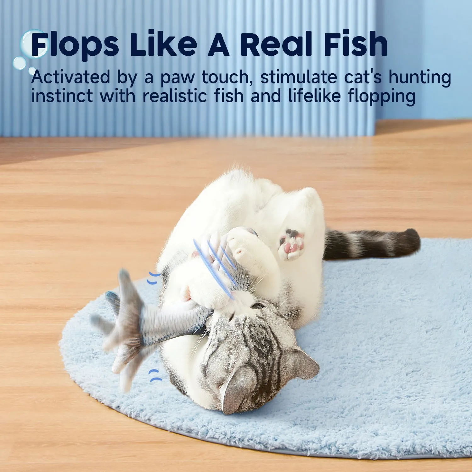 Potaroma Cat Toys Flopping Fish with Silvervine and Catnip