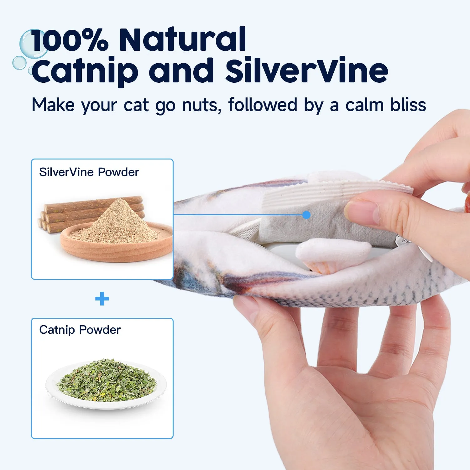 Potaroma Cat Toys Flopping Fish with Silvervine and Catnip