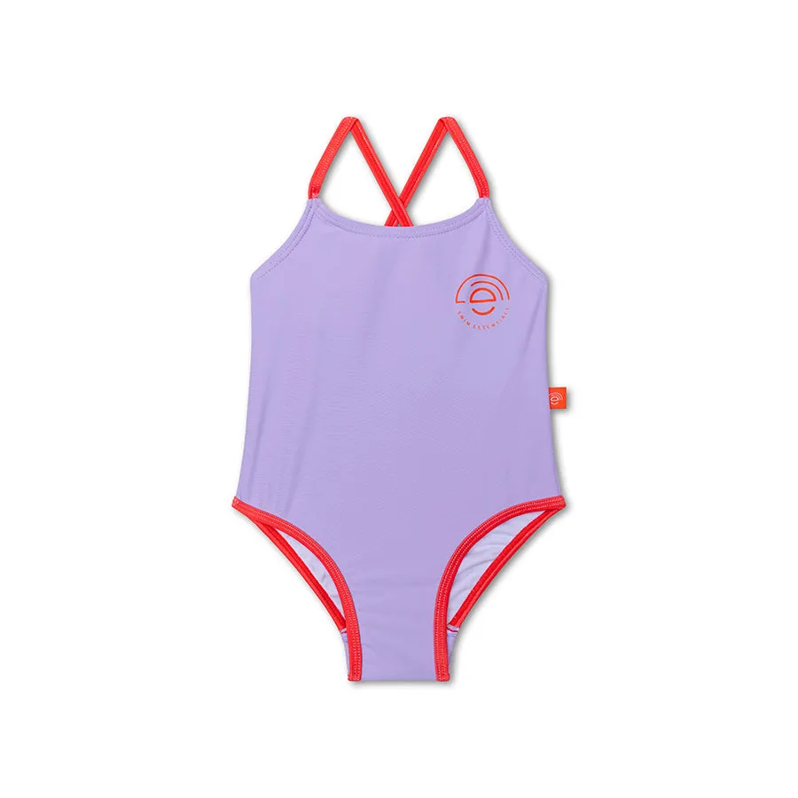 Purple Print  Girl Swimsuit