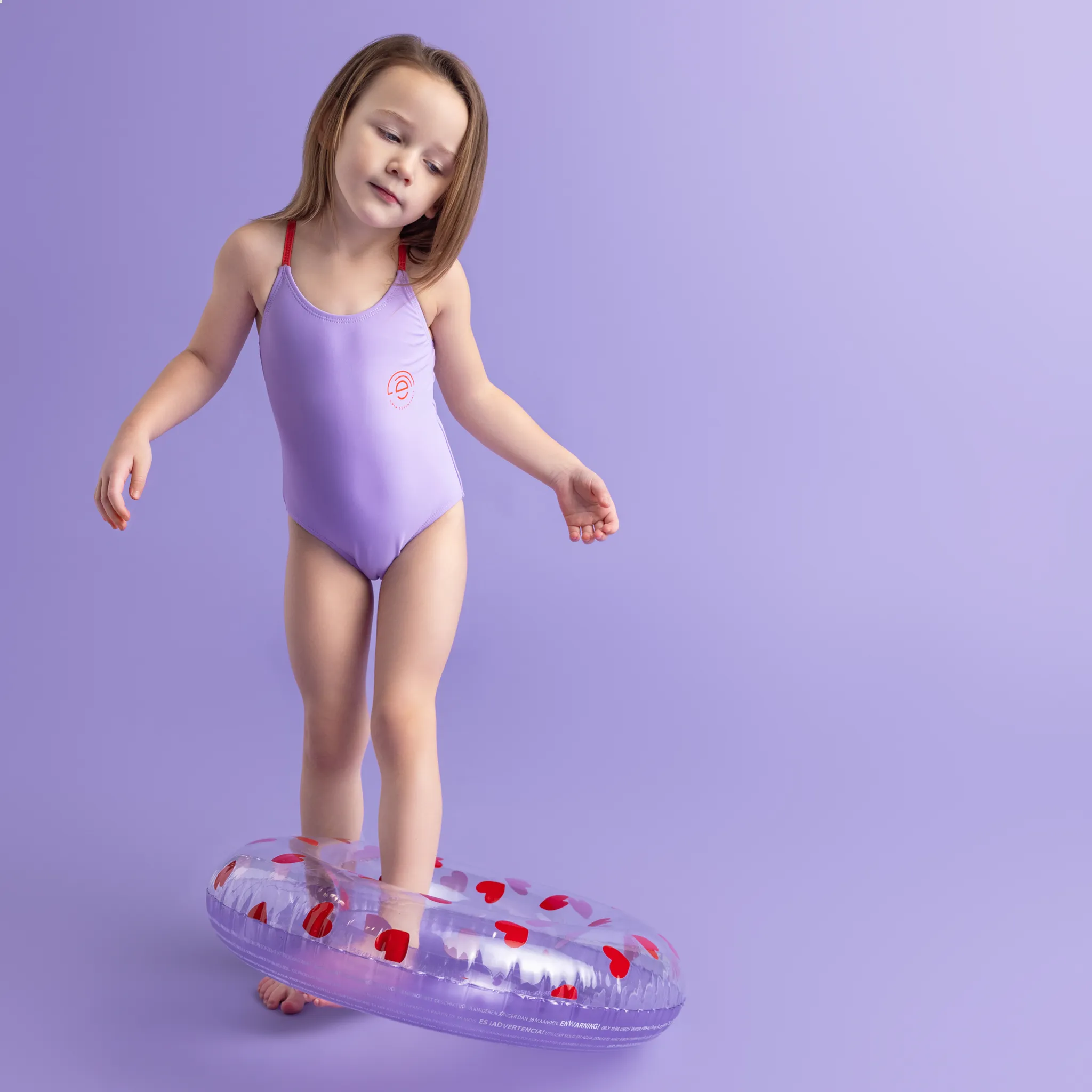 Purple Print  Girl Swimsuit