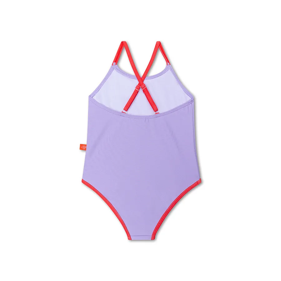 Purple Print  Girl Swimsuit