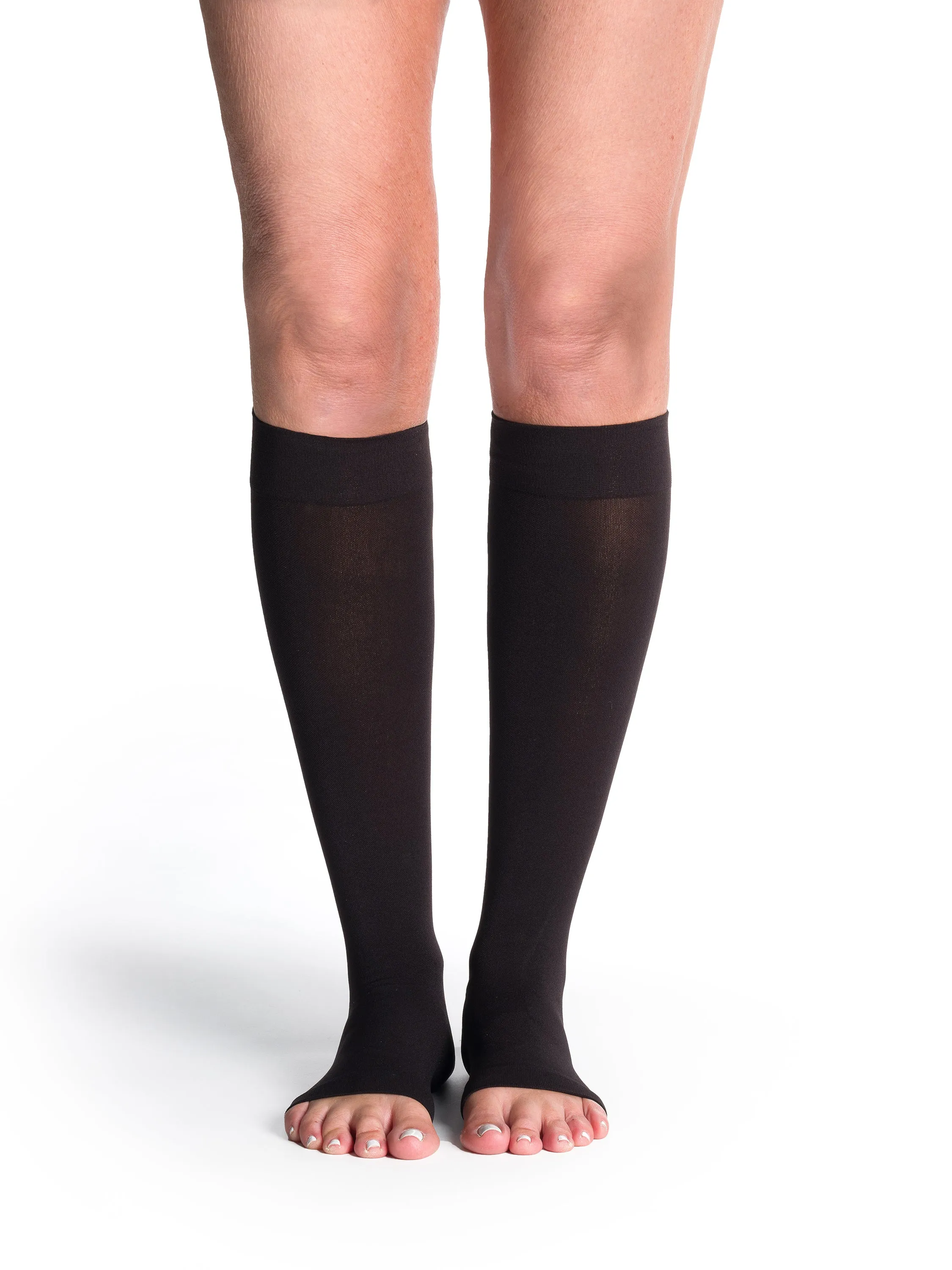 Sigvaris Soft Opaque (Formerly 840 Soft Opaque) Women's Knee High  15-20mmHg-Open Toe