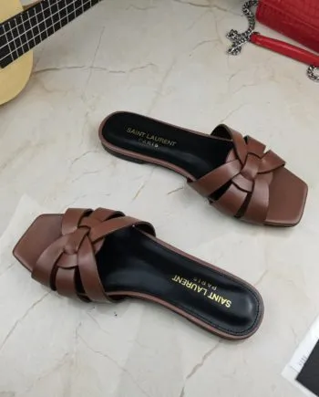 SLY Women's Tribute Flat Mules Brown For Women