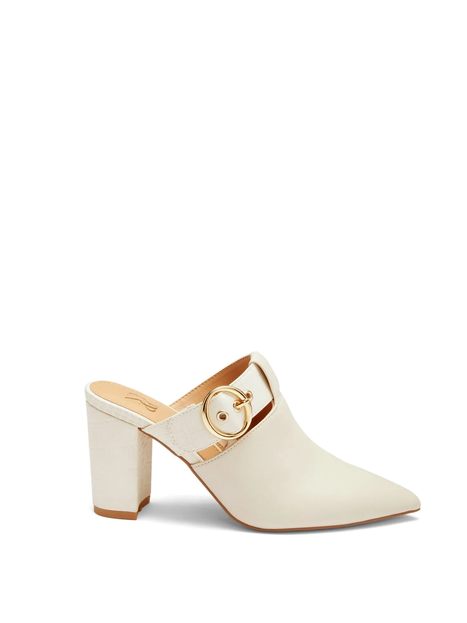 Stella Buckle Block-Heel Mule