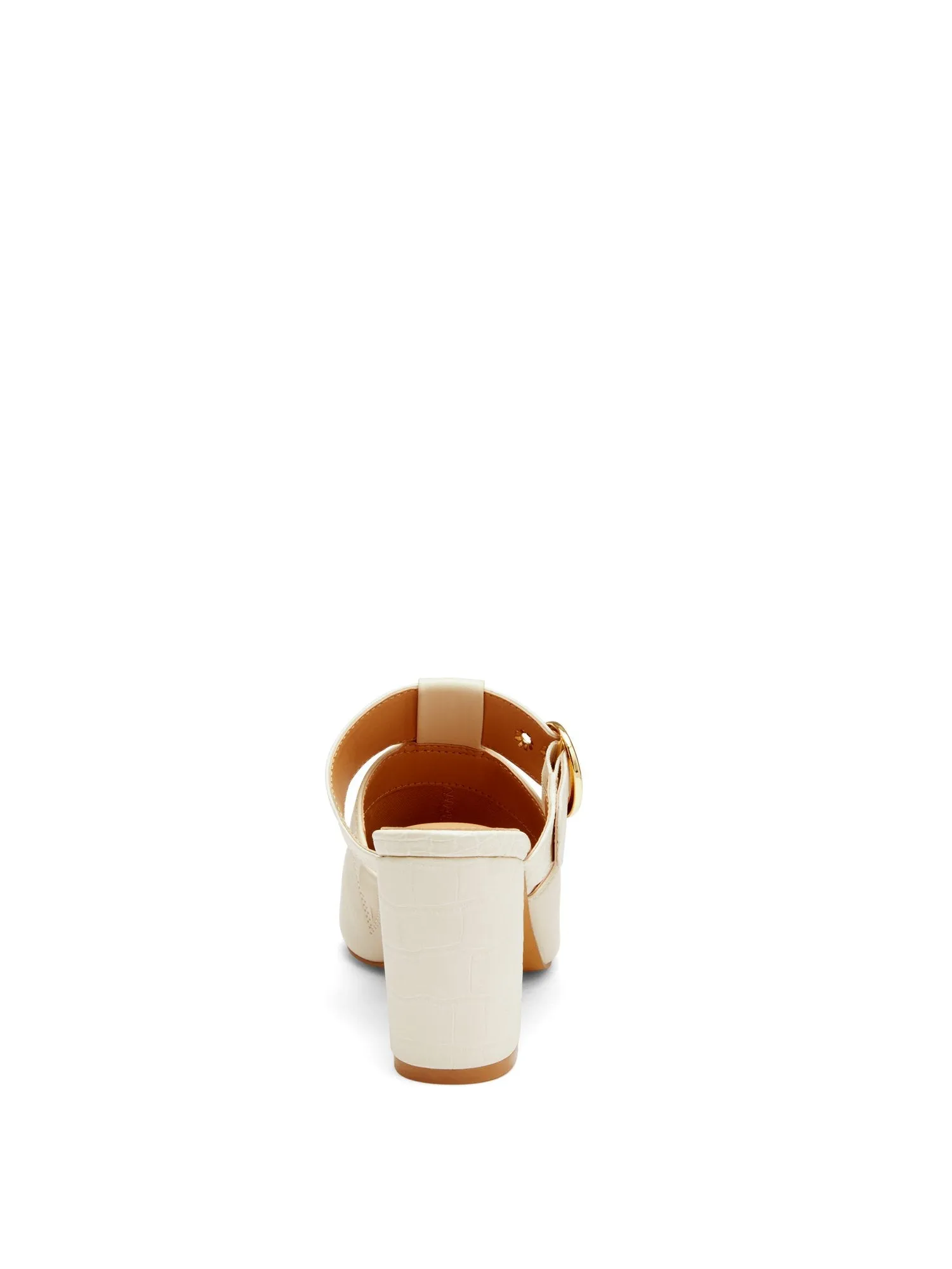 Stella Buckle Block-Heel Mule