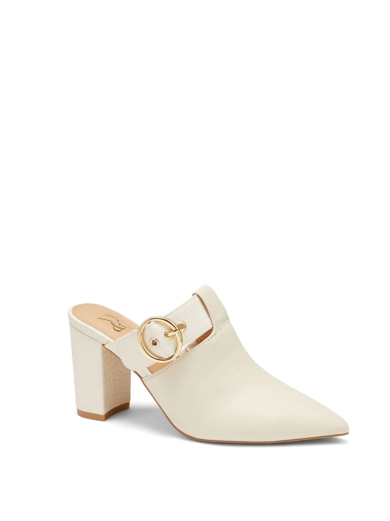 Stella Buckle Block-Heel Mule