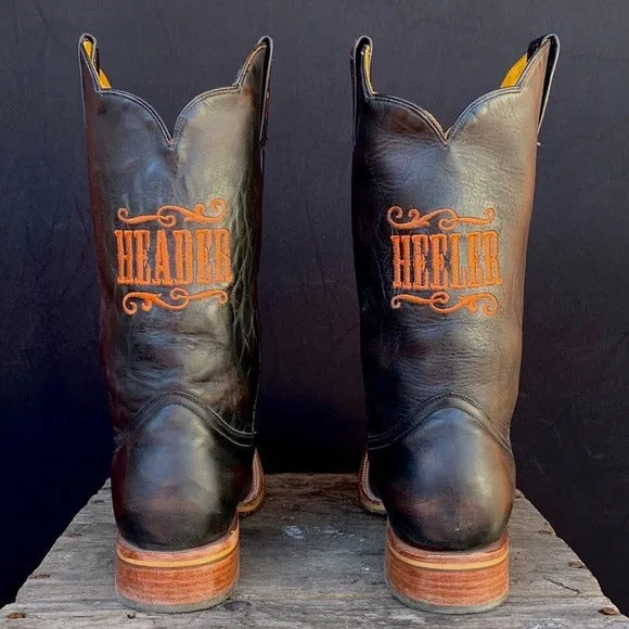 TIN HAUL Open Roper Header Heeler Square Toe Cowboy Western Boots